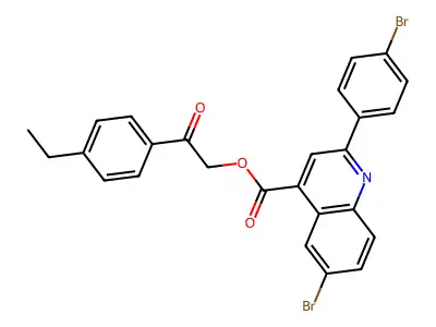 2-(4-Ethylphenyl)-2-oxoethyl 6-bromo-2-(4-bromophenyl)-4-quinolinecarboxylate structure