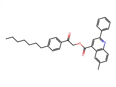2-(4-Heptylphenyl)-2-oxoethyl 6-methyl-2-phenyl-4-quinolinecarboxylate structure