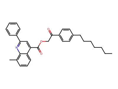 2-(4-Heptylphenyl)-2-oxoethyl 8-methyl-2-phenyl-4-quinolinecarboxylate structure