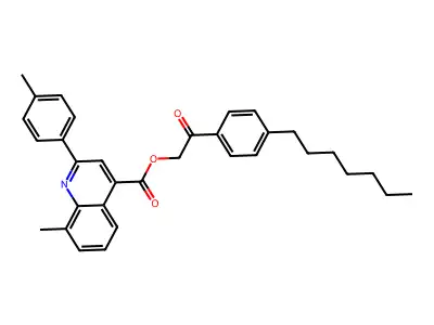 2-(4-Heptylphenyl)-2-oxoethyl 8-methyl-2-(4-methylphenyl)-4-quinolinecarboxylate structure