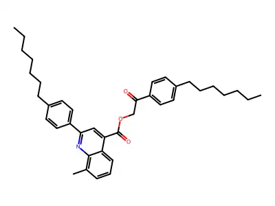 2-(4-Heptylphenyl)-2-oxoethyl 2-(4-heptylphenyl)-8-methyl-4-quinolinecarboxylate structure
