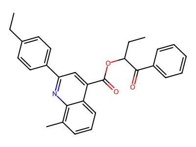 1-Benzoylpropyl 2-(4-ethylphenyl)-8-methyl-4-quinolinecarboxylate structure