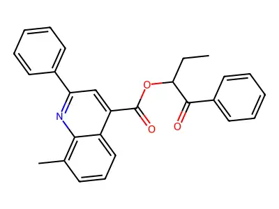 1-Benzoylpropyl 8-methyl-2-phenyl-4-quinolinecarboxylate structure