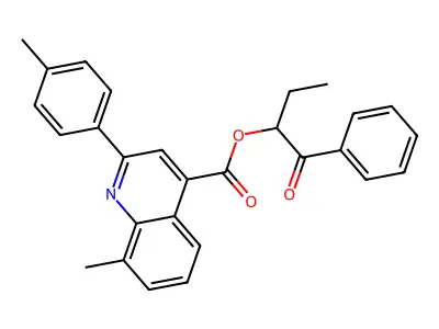 1-Benzoylpropyl 8-methyl-2-(4-methylphenyl)-4-quinolinecarboxylate structure
