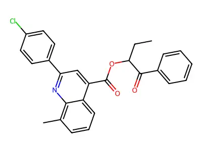1-Benzoylpropyl 2-(4-chlorophenyl)-8-methyl-4-quinolinecarboxylate structure