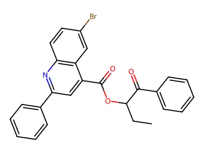 1-Benzoylpropyl 6-bromo-2-phenyl-4-quinolinecarboxylate structure
