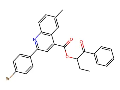 1-Benzoylpropyl 2-(4-bromophenyl)-6-methyl-4-quinolinecarboxylate structure