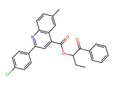 1-Benzoylpropyl 2-(4-chlorophenyl)-6-methyl-4-quinolinecarboxylate structure