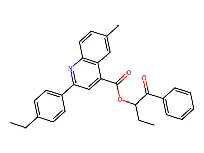 1-Benzoylpropyl 2-(4-ethylphenyl)-6-methyl-4-quinolinecarboxylate structure