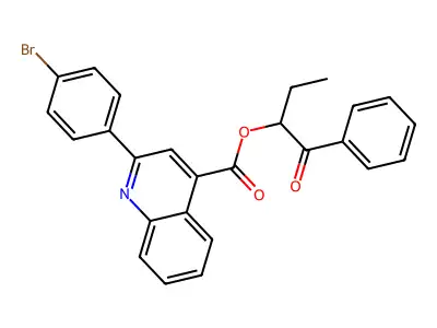 (1-Oxo-1-phenylbutan-2-yl) 2-(4-bromophenyl)quinoline-4-carboxylate structure