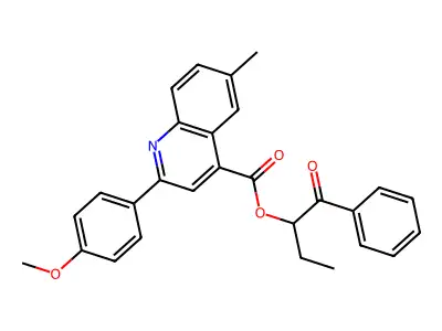 1-Benzoylpropyl 2-(4-methoxyphenyl)-6-methyl-4-quinolinecarboxylate structure