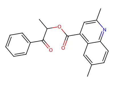 1-Oxo-1-phenylpropan-2-yl 2,6-dimethylquinoline-4-carboxylate structure