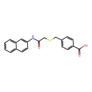 4-[[2-(Naphthalen-2-ylamino)-2-oxoethyl]sulfanylmethyl]benzoic acid structure