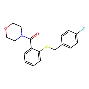 [2-[(4-Fluorophenyl)methylsulfanyl]phenyl]-morpholin-4-ylmethanone structure