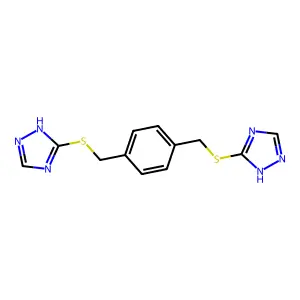 1,4-bis(((4H-1,2,4-triazol-3-yl)thio)methyl)benzene structure