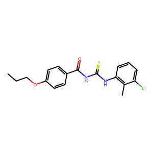 N-[(3-chloro-2-methylphenyl)carbamothioyl]-4-propoxybenzamide structure