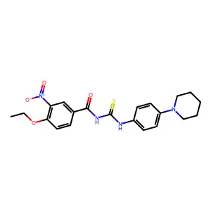 4-ethoxy-3-nitro-N-[(4-piperidin-1-ylphenyl)carbamothioyl]benzamide structure