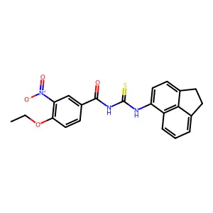N-(1,2-dihydroacenaphthylen-5-ylcarbamothioyl)-4-ethoxy-3-nitrobenzamide structure