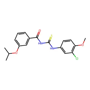 N-[(3-chloro-4-methoxyphenyl)carbamothioyl]-3-propan-2-yloxybenzamide structure