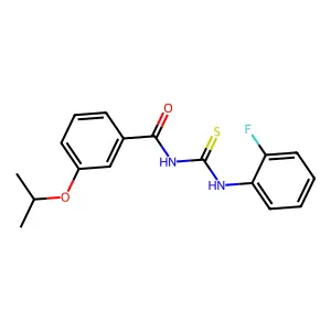 N-[(2-fluorophenyl)carbamothioyl]-3-(propan-2-yloxy)benzamide structure