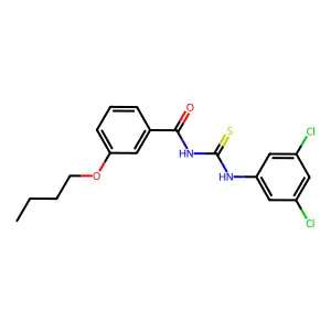 3-butoxy-N-[(3,5-dichlorophenyl)carbamothioyl]benzamide structure