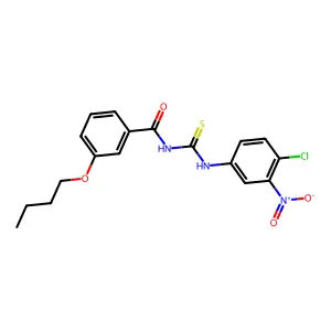 3-butoxy-N-[(4-chloro-3-nitrophenyl)carbamothioyl]benzamide structure