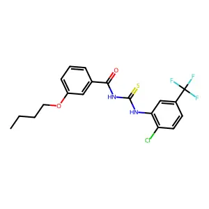 3-butoxy-N-[[2-chloro-5-(trifluoromethyl)phenyl]carbamothioyl]benzamide structure