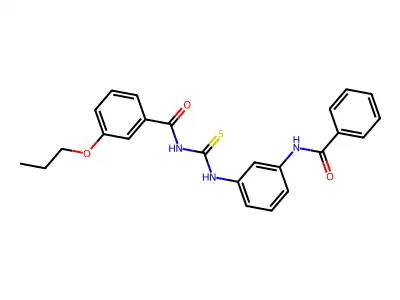 N-[(3-benzamidophenyl)carbamothioyl]-3-propoxybenzamide structure