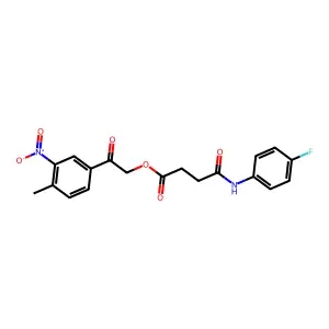 [2-(4-Methyl-3-nitrophenyl)-2-oxoethyl] 4-(4-fluoroanilino)-4-oxobutanoate structure