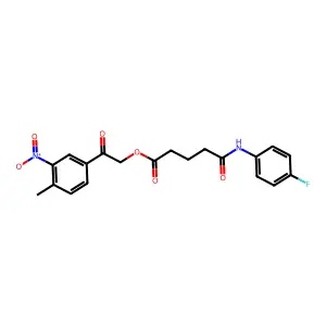 [2-(4-Methyl-3-nitrophenyl)-2-oxoethyl] 5-(4-fluoroanilino)-5-oxopentanoate structure