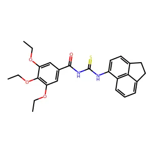 N-(1,2-dihydroacenaphthylen-5-ylcarbamothioyl)-3,4,5-triethoxybenzamide structure