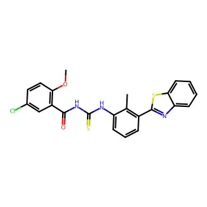 N-[[3-(1,3-benzothiazol-2-yl)-2-methylphenyl]carbamothioyl]-5-chloro-2-methoxybenzamide structure
