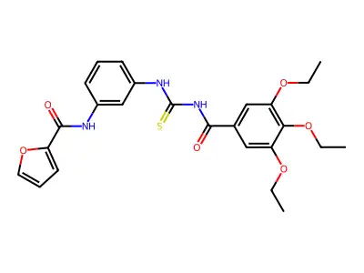 N-[3-[(3,4,5-triethoxybenzoyl)carbamothioylamino]phenyl]furan-2-carboxamide structure