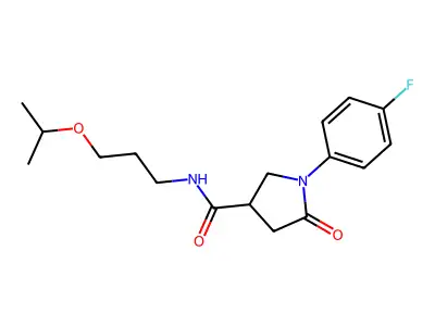 1-(4-fluorophenyl)-5-oxo-N-(3-propan-2-yloxypropyl)pyrrolidine-3-carboxamide structure