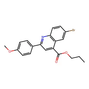 Propyl 6-bromo-2-(4-methoxyphenyl)-4-quinolinecarboxylate structure
