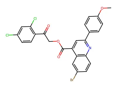 2-(2,4-Dichlorophenyl)-2-oxoethyl 6-BR-2-(4-methoxy-PH)-4-quinolinecarboxylate structure