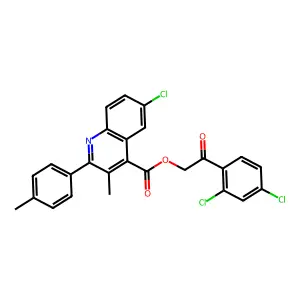 2-(2,4-Dichlorophenyl)-2-oxoethyl 6-CL-3-ME-2-(4-ME-PH)-4-quinolinecarboxylate structure