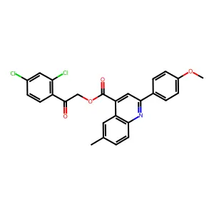 2-(2,4-dichlorophenyl)-2-oxoethyl 2-(4-methoxyphenyl)-6-methyl-4-quinolinecarboxylate structure