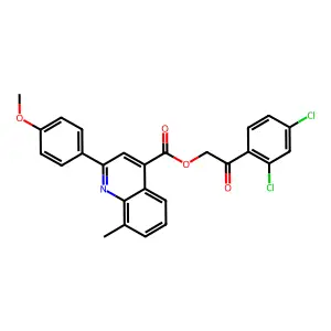 2-(2,4-Dichlorophenyl)-2-oxoethyl 2-(4-methoxy-PH)-8-ME-4-quinolinecarboxylate structure