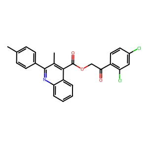 2-(2,4-dichlorophenyl)-2-oxoethyl 3-methyl-2-(4-methylphenyl)-4-quinolinecarboxylate structure