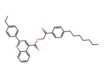 2-(4-Heptylphenyl)-2-oxoethyl 2-(4-ethylphenyl)-4-quinolinecarboxylate structure