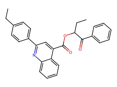 1-Oxo-1-phenylbutan-2-yl 2-(4-ethylphenyl)quinoline-4-carboxylate structure