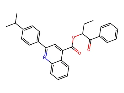 1-Benzoylpropyl 2-(4-isopropylphenyl)-4-quinolinecarboxylate structure