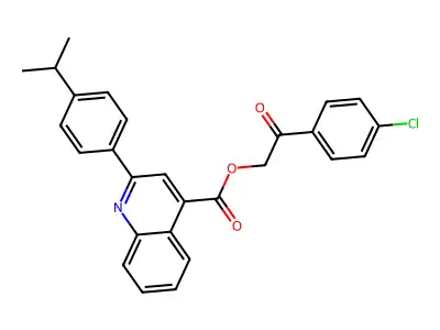 2-(4-Chlorophenyl)-2-oxoethyl 2-(4-isopropylphenyl)-4-quinolinecarboxylate structure