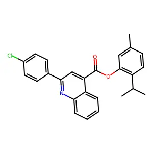 2-Isopropyl-5-methylphenyl 2-(4-chlorophenyl)-4-quinolinecarboxylate structure