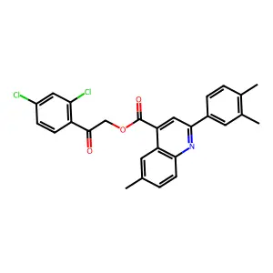 2-(2,4-Dichloro-PH)-2-oxoethyl 2-(3,4-dimethyl-PH)-6-ME-4-quinolinecarboxylate structure