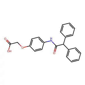 {4-[(Diphenylacetyl)amino]phenoxy}acetic acid structure