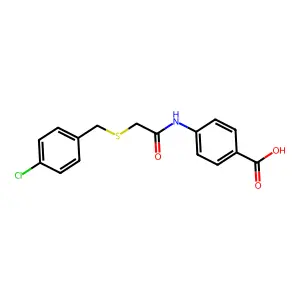 4-[[2-[(4-chlorophenyl)methylsulfanyl]acetyl]amino]benzoic Acid structure