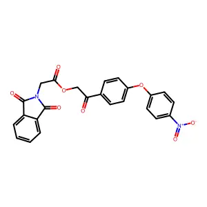 [2-[4-(4-Nitrophenoxy)phenyl]-2-oxoethyl] 2-(1,3-dioxoisoindol-2-yl)acetate structure