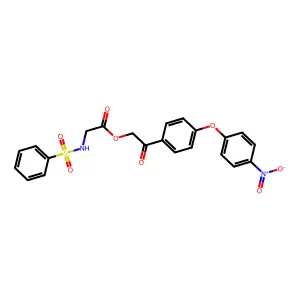 2-(4-{4-Nitrophenoxy}phenyl)-2-oxoethyl [(phenylsulfonyl)amino]acetate structure